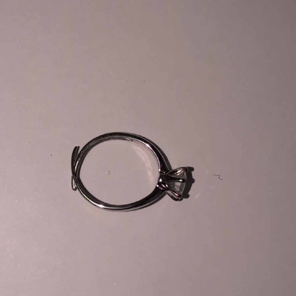 Elegant Adjustable Silver Banded Women's Moissanite Diamond Ring